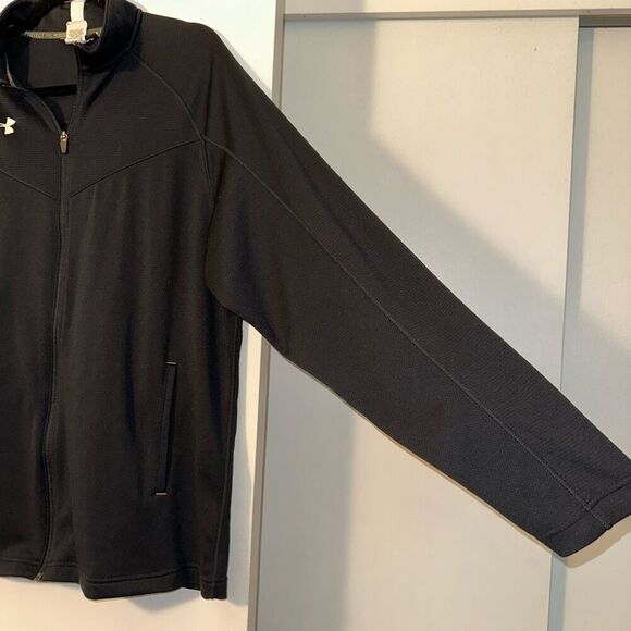 Under Armour Men’s Solid Black Full Zip Jacket Size XL EUC - Picture 4 of 12